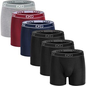 Mens Boxer Briefs Underwear 6 Pack Soft Bamboo